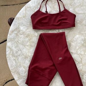 ALO Yoga Deep Red Sports Bra